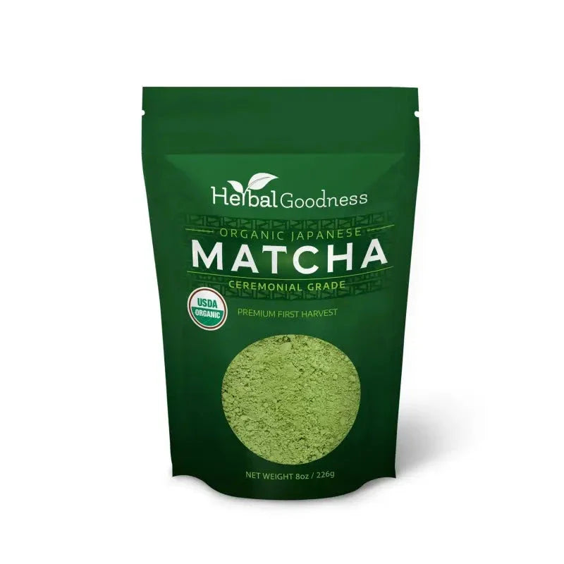 Matcha Green Tea Powder - Organic, Japanese Ceremonial 8oz - Energy & Vitality - Herbal Goodness Powder Herbal Goodness Unit 