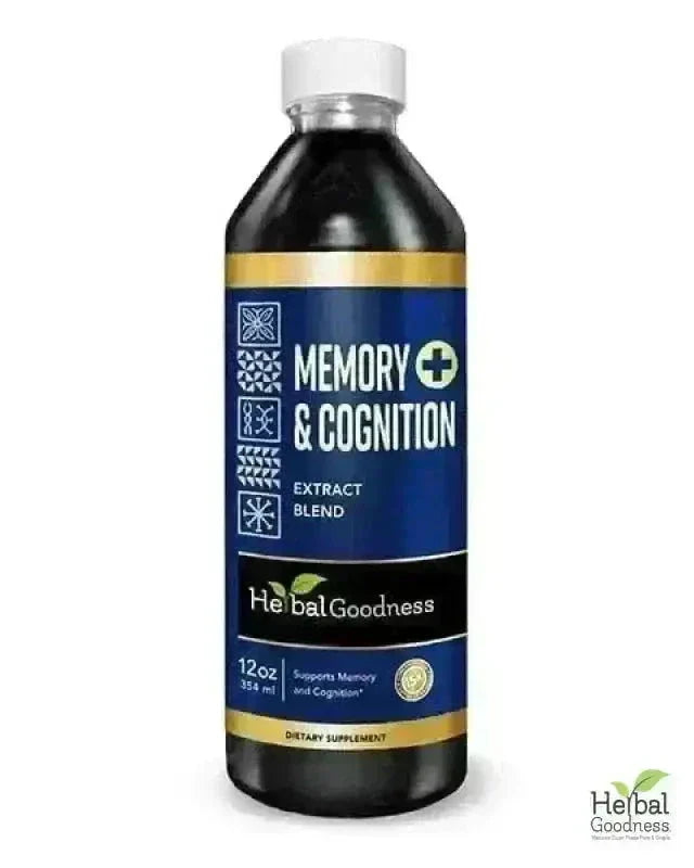 Memory & Cognition 15X Liquid Extract – Natural Brain & Focus Support Supplement Liquid Extract Herbal Goodness 12 oz 