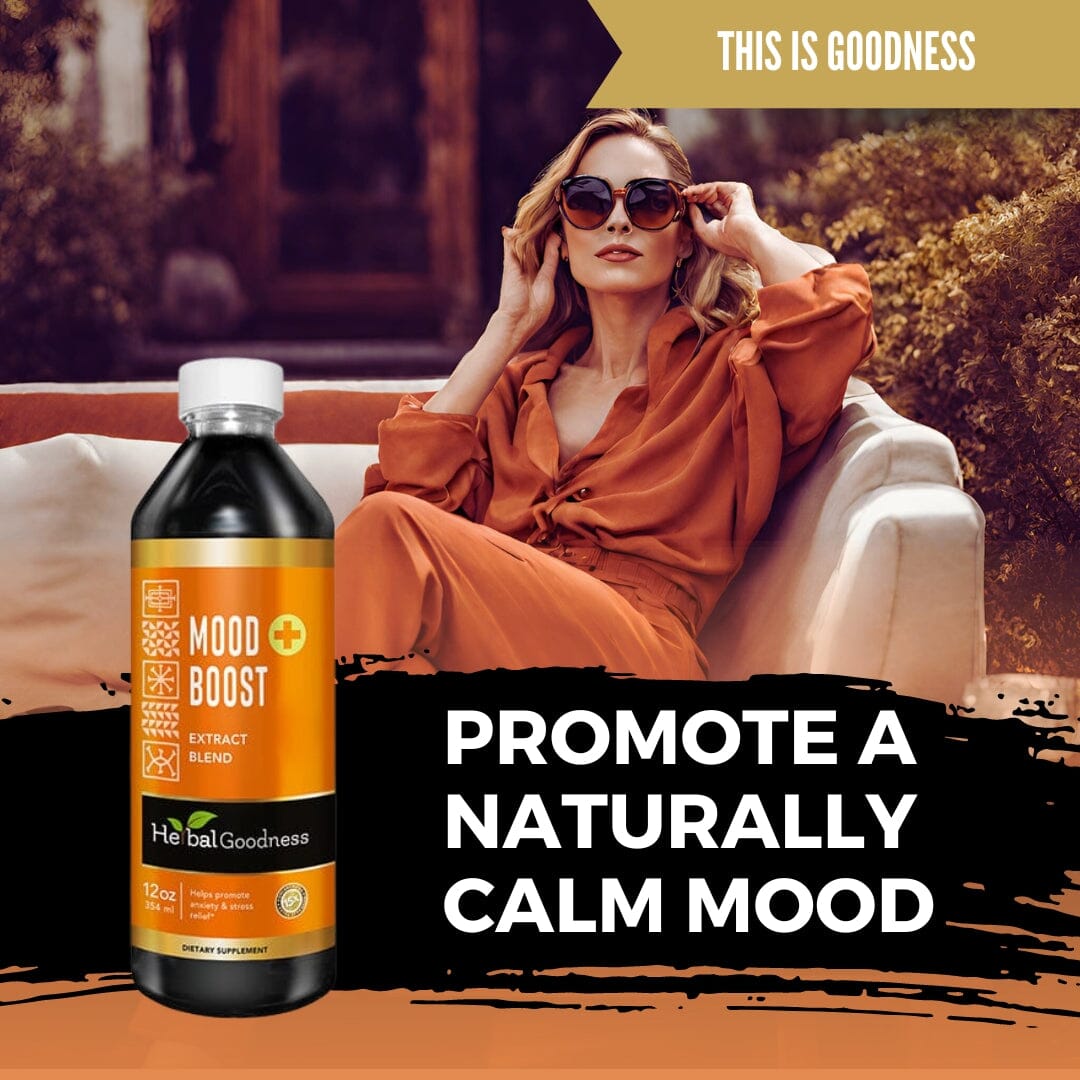 Mood Boost Extract Blend Liquid - Natural, Non-GMO - Relaxation, Calm, Mood Support - Herbal Goodness Liquid Extract Herbal Goodness 