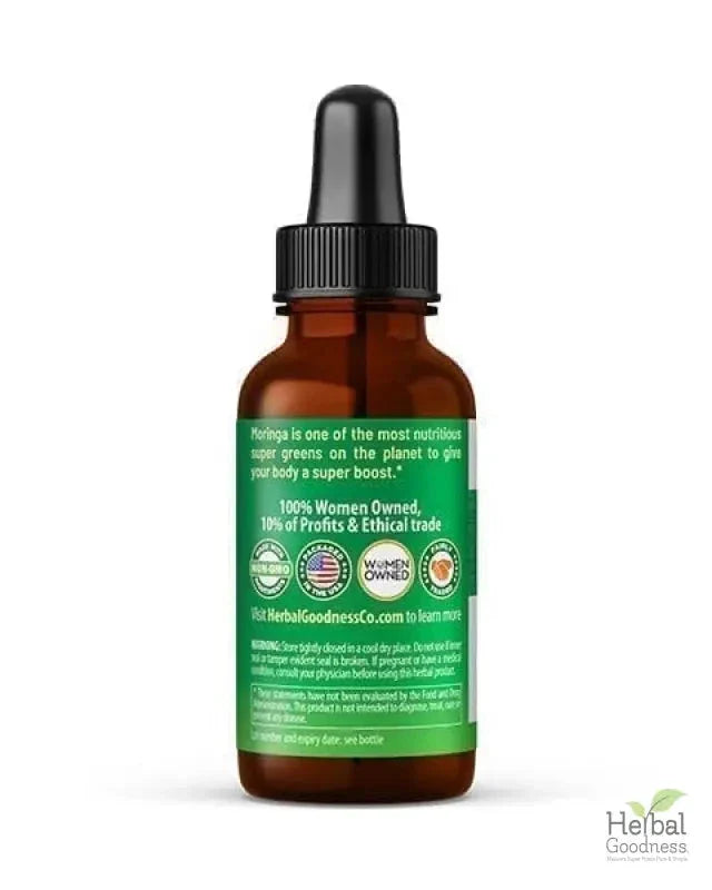 Moringa Leaf Extract Liquid - Organic 15X Strength - Energy, Protein & Immunity - Herbal Goodness Liquid Extract Herbal Goodness 