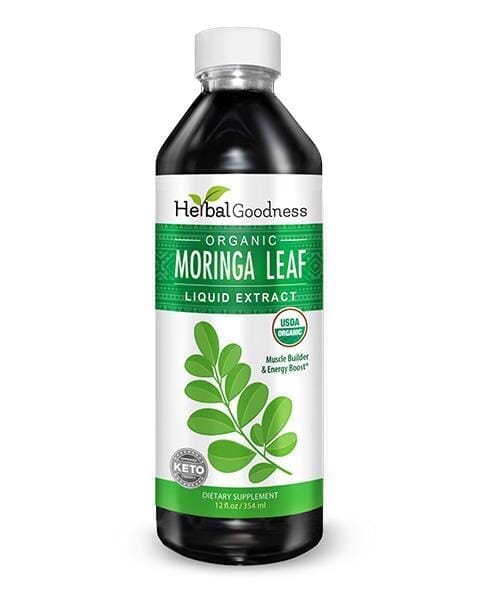 Moringa Leaf Extract Liquid - Organic 15X Strength - Energy, Protein & Immunity - Herbal Goodness Liquid Extract Herbal Goodness 12 oz 