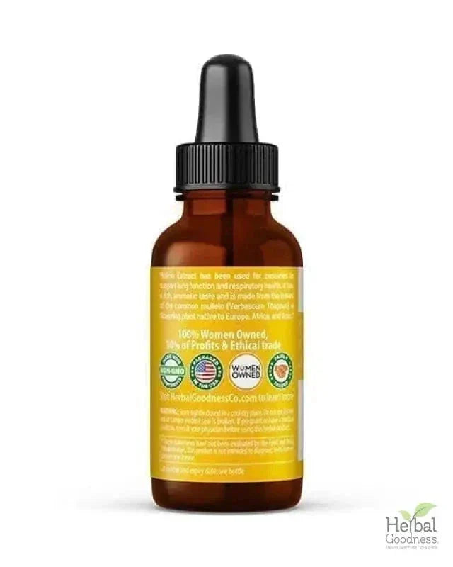 Mullein Leaf Extract Liquid - Organic 15X Strength - Herbal Goodness Liquid Extract Herbal Goodness 