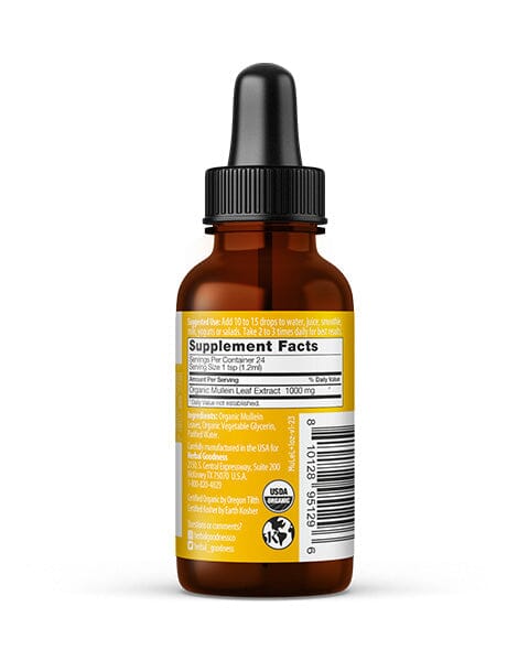 Mullein Leaf Extract Liquid - Organic 15X Strength - Lung & Respiratory Support - Herbal Goodness Liquid Extract Herbal Goodness 