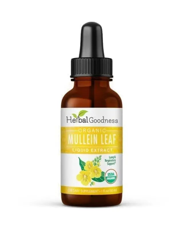Mullein Leaf - Organic 15X Liquid Extract - Respiratory &amp; Lung Health Liquid Extract Herbal Goodness 1 oz 