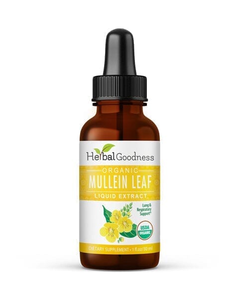 Mullein Leaf - Organic 15X Liquid Extract - Respiratory & Lung Health Liquid Extract Herbal Goodness 1 oz 