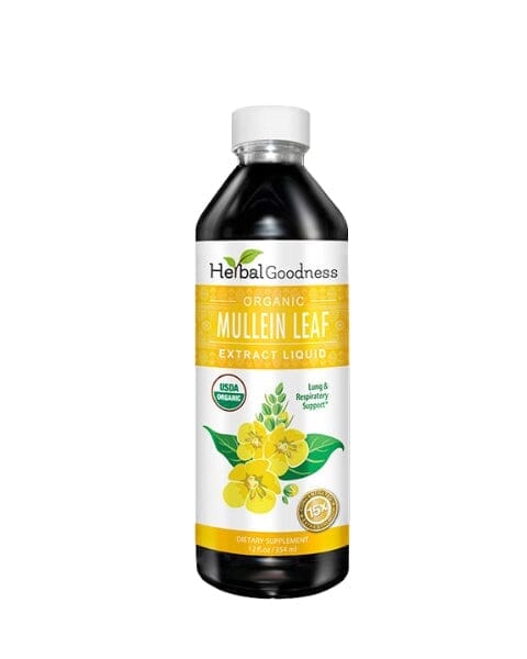 Mullein Leaf - Organic 15X Liquid Extract - Respiratory & Lung Health Liquid Extract Herbal Goodness 12 oz 