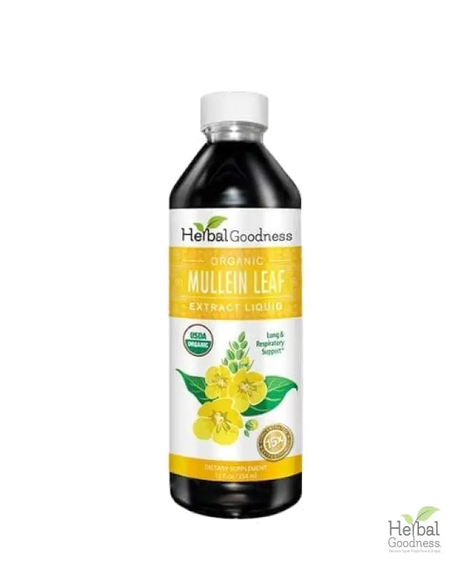 Mullein Leaf - Organic 15X Liquid Extract - Respiratory &amp; Lung Health Liquid Extract Herbal Goodness 12 oz 