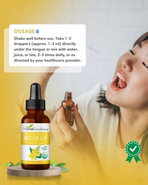 Mullein Leaf - Organic 15X Liquid Extract - Respiratory & Lung Health Liquid Extract Herbal Goodness 