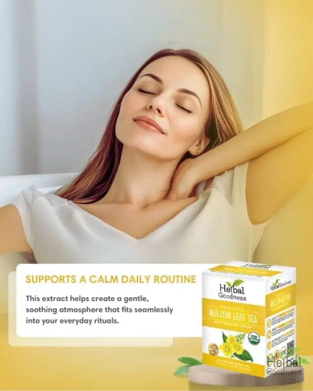 Mullein Leaf Tea - Organic 24 Tea Bags - Respiratory &amp; Lung Tea &amp; Infusions Herbal Goodness 