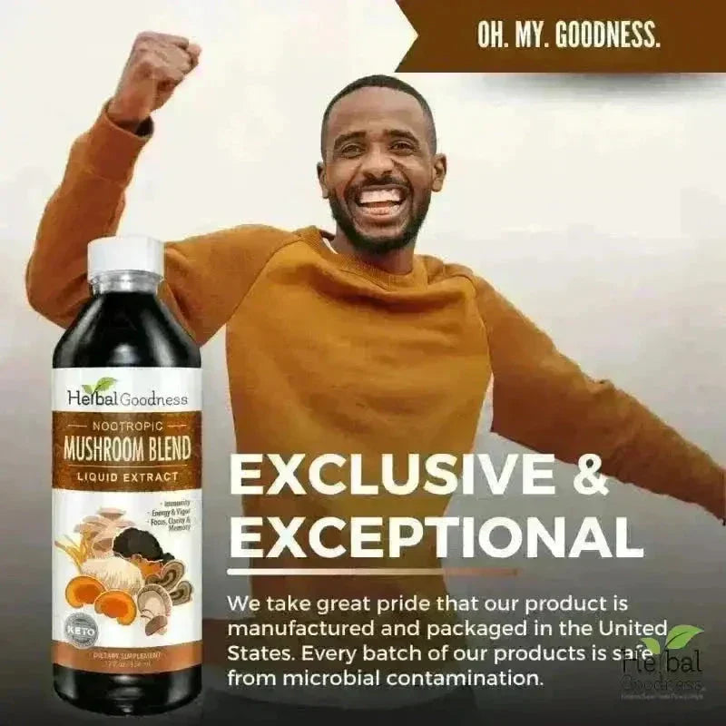 Mushroom Blend - Organic 1oz 15X Liquid Extract - Adaptogens & Brain Power Liquid Extract Herbal Goodness 