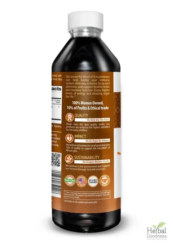 Mushroom Blend - Organic 1oz 15X Liquid Extract - Adaptogens & Brain Power Liquid Extract Herbal Goodness 