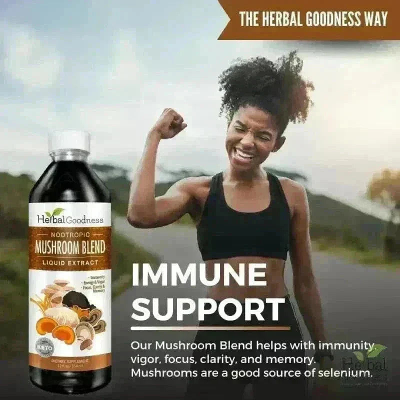 Mushroom Blend - Organic 1oz 15X Liquid Extract - Adaptogens & Brain Power Liquid Extract Herbal Goodness 