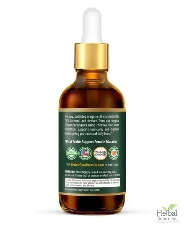 Oil of Oregano (75% Carvacrol) - 2oz Liquid - Immunity Liquid Extract Herbal Goodness 