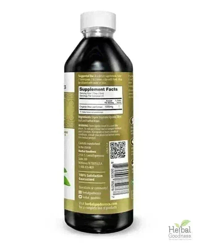 Olive Leaf Extract Liquid - 15X Strength Liquid Extract Herbal Goodness 