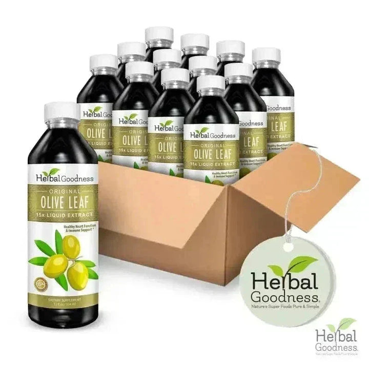 Olive Leaf Extract Liquid - 15X Strength - Herbal Goodness Liquid Extract Herbal Goodness 12 oz Case(12) 