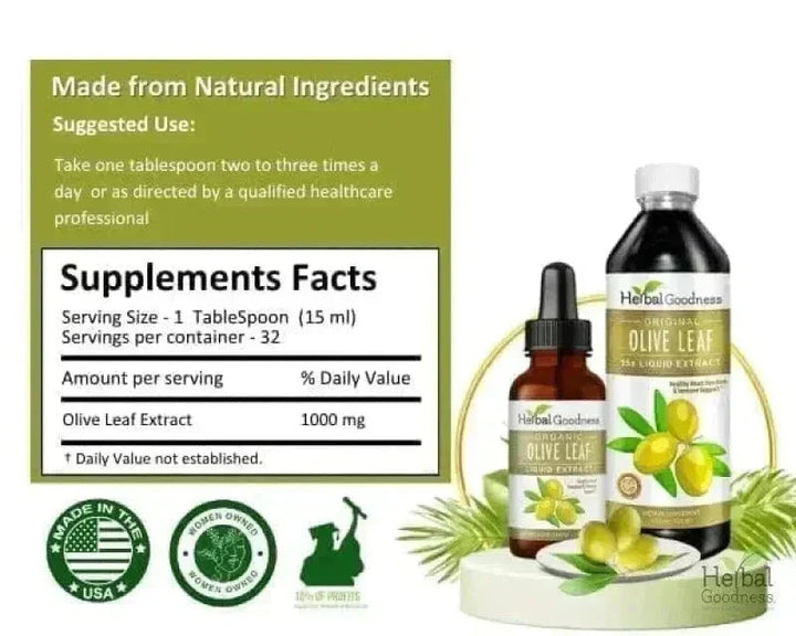 Olive Leaf Extract Liquid - 15X Strength - Herbal Goodness Liquid Extract Herbal Goodness 
