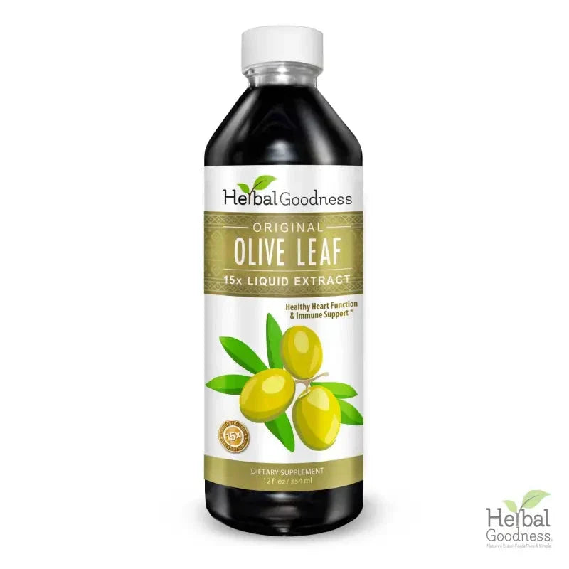 Olive Leaf - Organic 1oz 15X Liquid Extract - Immunity & Performance Liquid Extract Herbal Goodness 12 oz 