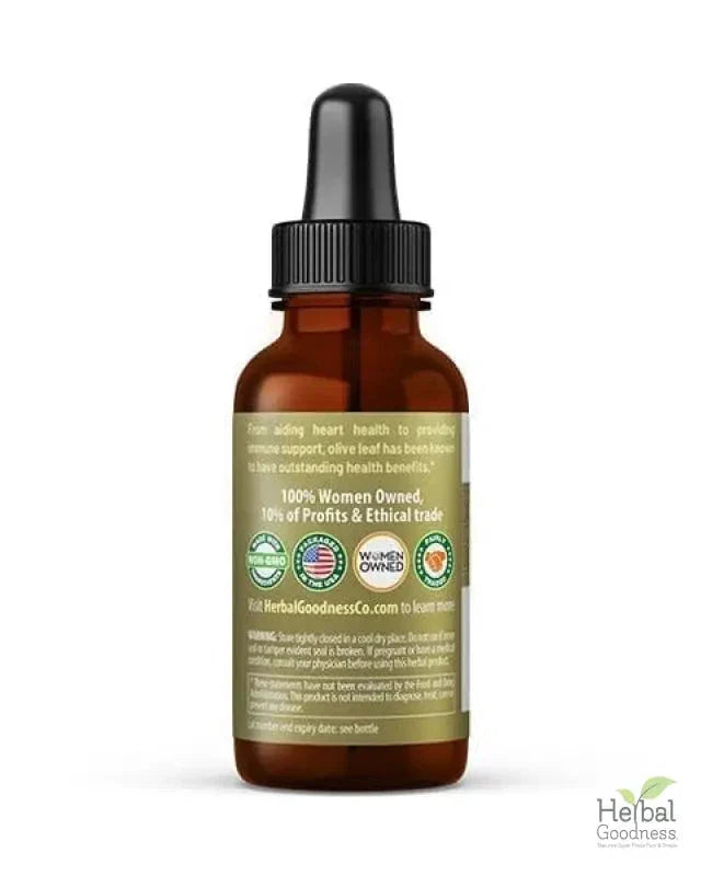 Olive Leaf - Organic 1oz 15X Liquid Extract - Immunity & Performance Liquid Extract Herbal Goodness 
