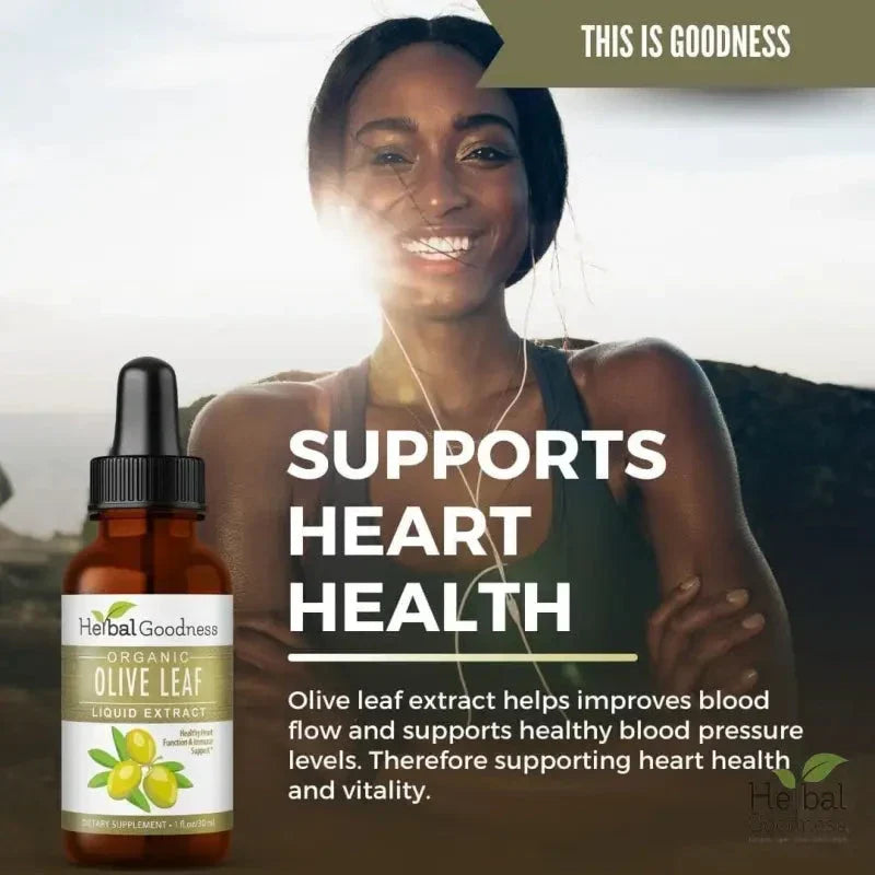 Olive Leaf - Organic 1oz 15X Liquid Extract - Immunity & Performance Liquid Extract Herbal Goodness 