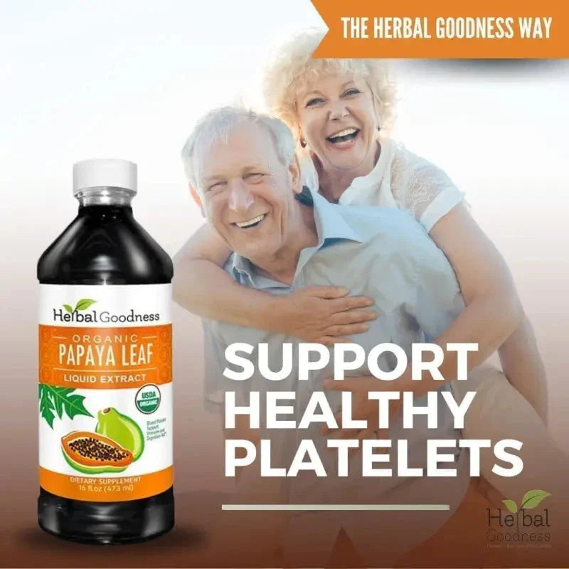 Papaya Leaf Extract 16oz – Organic 15X Liquid Papaya Leaf Herbal Supplement Liquid Extract Herbal Goodness 