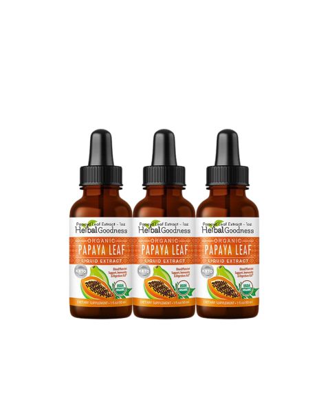 Papaya Leaf Extract - 1oz - Organic - 15X Liquid - Blood Platelet - Herbal Goodness
