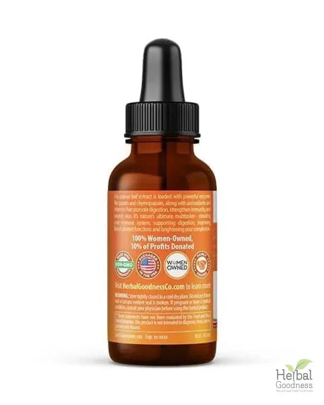 Papaya Leaf Extract - Organic 1oz 15X Liquid - Blood Platelet Liquid Extract Herbal Goodness 
