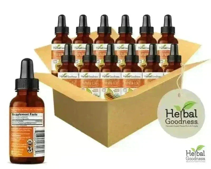 Papaya Leaf Extract - Organic 1oz 15X Liquid - Blood Platelet Liquid Extract Herbal Goodness Case Qty (12) 