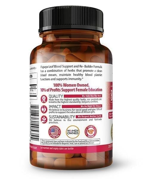 Papaya Leaf Extract Blood Support - Capsules 450mg - Healthy Platelets - Herbal Goodness Capsules Herbal Goodness 