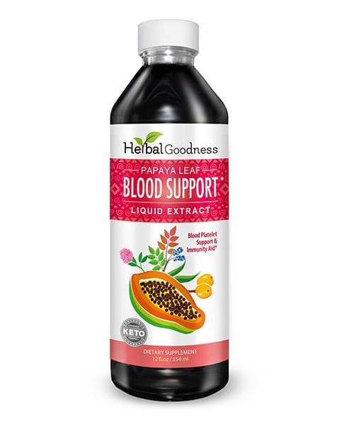 Papaya Leaf Extract Blood Support - Liquid 12oz - Healthy Platelets - Herbal Goodness Liquid Extract Herbal Goodness 12oz 