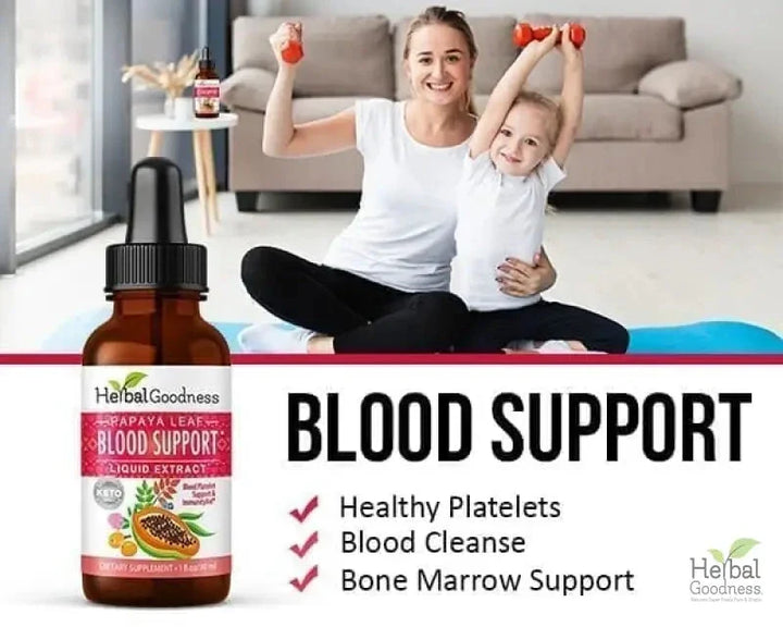 Papaya Leaf Extract Blood Support - Liquid Tincture - Healthy Blood Platelets - Herbal Goodness Liquid Extract Herbal Goodness 