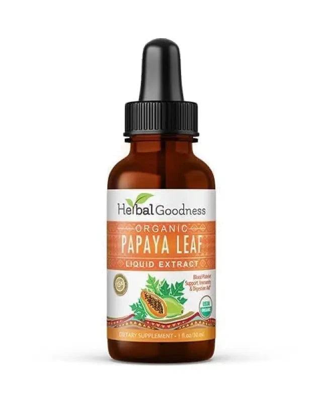 Papaya Leaf Extract - Organic 1oz 15X Liquid - Blood Platelet Liquid Extract Herbal Goodness Unit 