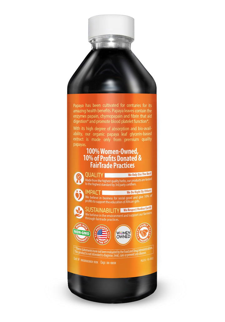 Papaya Leaf Extract Liquid 16oz - Organic Blood Platelet Boost - Herbal Goodness Buy Liquid Extract
