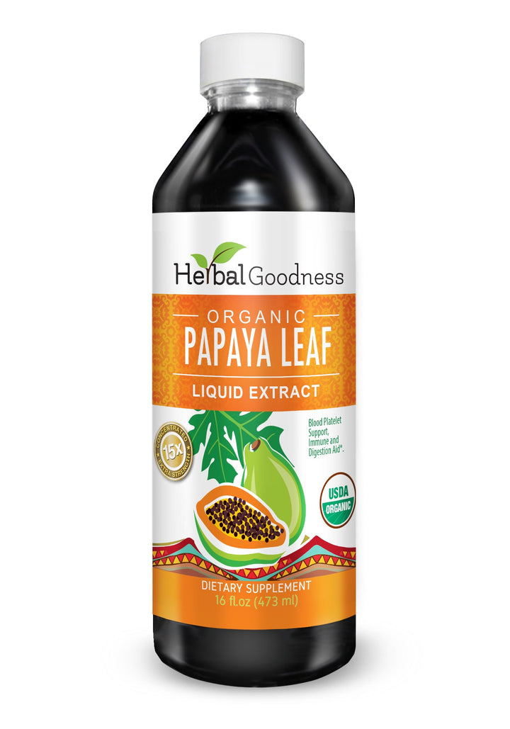 Papaya Leaf Extract Liquid 16oz - Organic Blood Platelet Boost - Herbal Goodness Buy Liquid Extract
