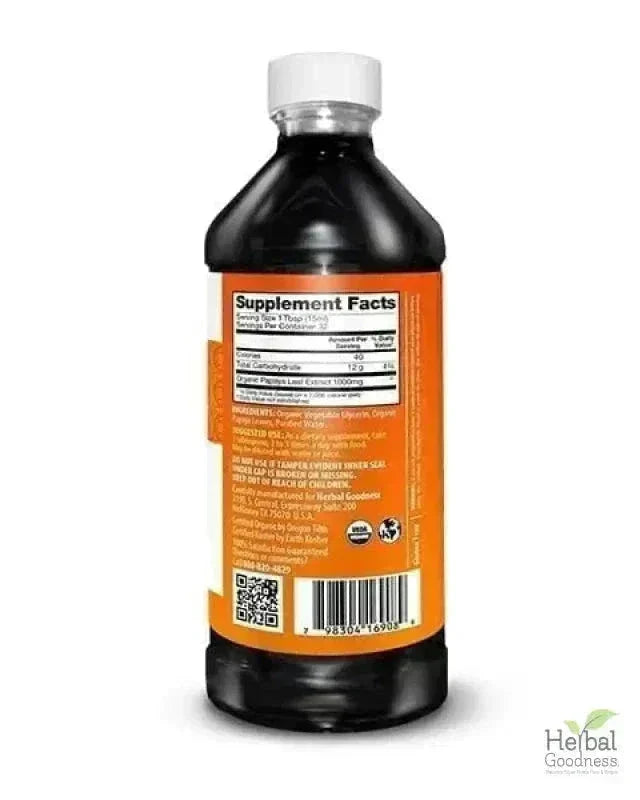 Papaya Leaf Extract - Organic - Liquid - 16oz - Herbal Goodness Liquid Extract Herbal Goodness 