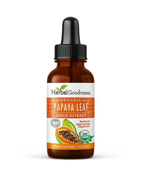 Papaya Leaf Extract - Organic - Liquid 1oz - Blood Platelets, Digestion & Immunity - Herbal Goodness Liquid Extract Herbal Goodness Unit 