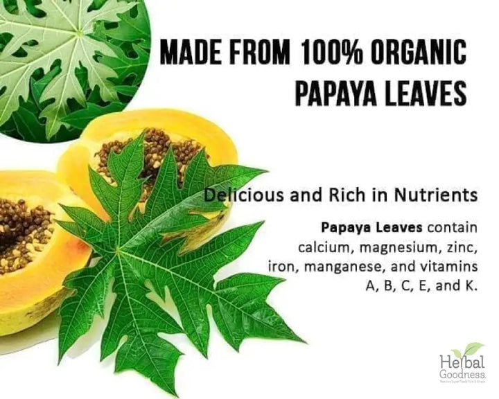 Papaya Leaf Tea - 24/2g Tea bags - Blood Platelets, Digestion & Immunity - Herbal Goodness Tea & Infusions Herbal Goodness 