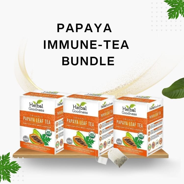 Papaya Leaf Tea - 24/2g Tea bags - Herbal Goodness Tea & Infusions Herbal Goodness Papaya Immune-Tea Bundle 