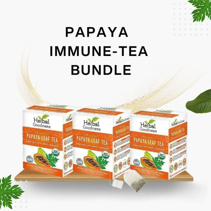 Papaya Leaf Tea - 24/2g Tea bags - Herbal Goodness Tea & Infusions Herbal Goodness Papaya Immune-Tea Bundle 