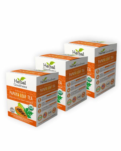 Papaya Leaf Tea - 24/2g Tea Bags - Organic - 24 Premium Caffeine-Free - Herbal Goodness Buy Tea & Infusions
