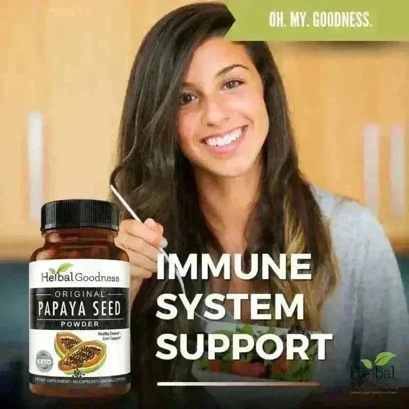 Papaya Seed Powder - 60/600mg Capsules - Gut &amp; Colon Cleanse Capsules Herbal Goodness 