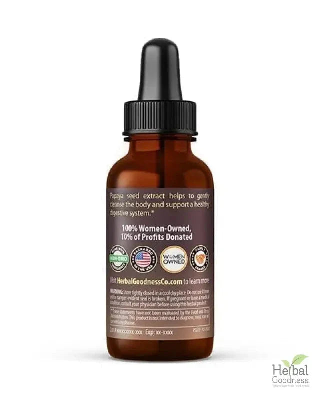 Papaya Seed Extract - Liquid 1oz - Detox, Kidney & Digestion - Herbal Goodness Liquid Extract Herbal Goodness 