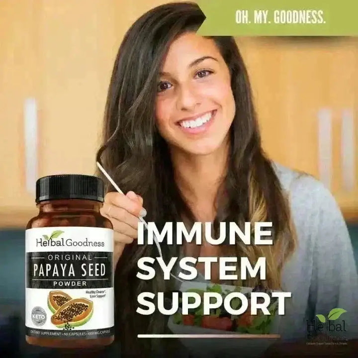 Papaya Seed Powder - 60/600mg Capsules - Gut &amp; Colon Cleanse Capsules Herbal Goodness 