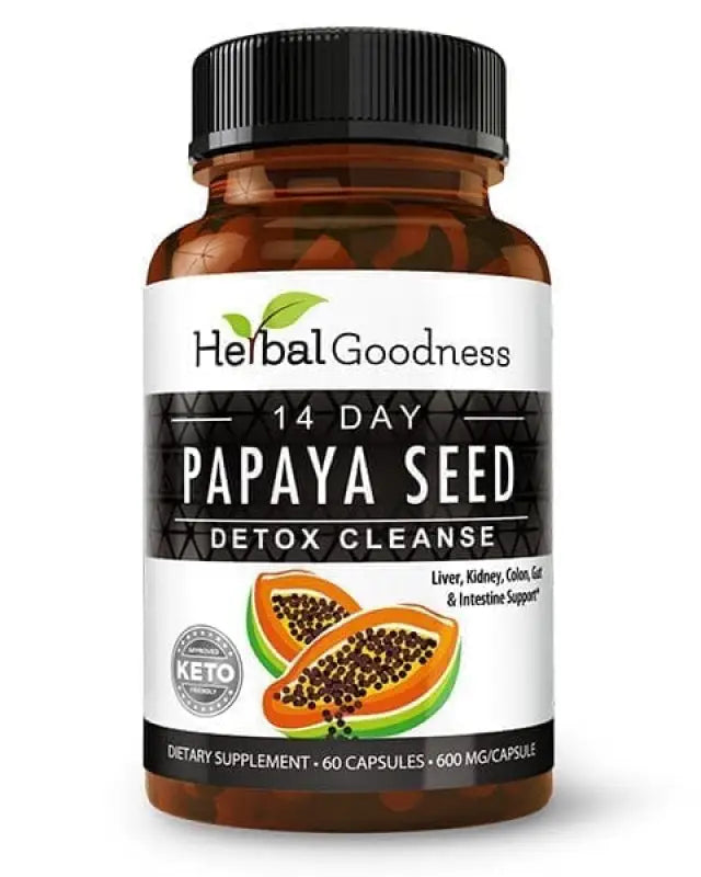 Papaya Seed Powder - 60/600mg Capsules - Gut &amp; Colon Cleanse Capsules Herbal Goodness 