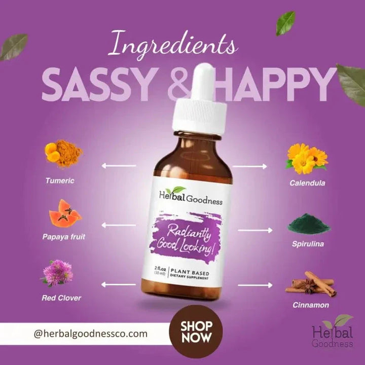 Radiantly Good Looking 2fl.oz - Plant Based - Dietary Supplement, Promote Healthy, Vibrant Skin - Herbal Goodness Liquid Extract Herbal Goodness 