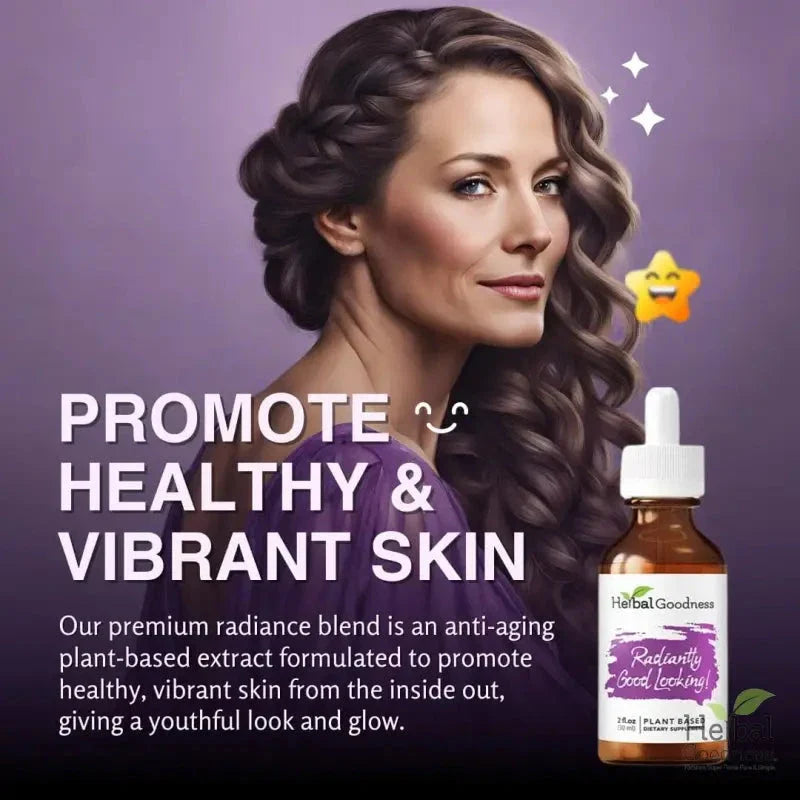 Radiantly Good Looking 2fl.oz - Plant Based - Dietary Supplement, Promote Healthy, Vibrant Skin - Herbal Goodness Liquid Extract Herbal Goodness 