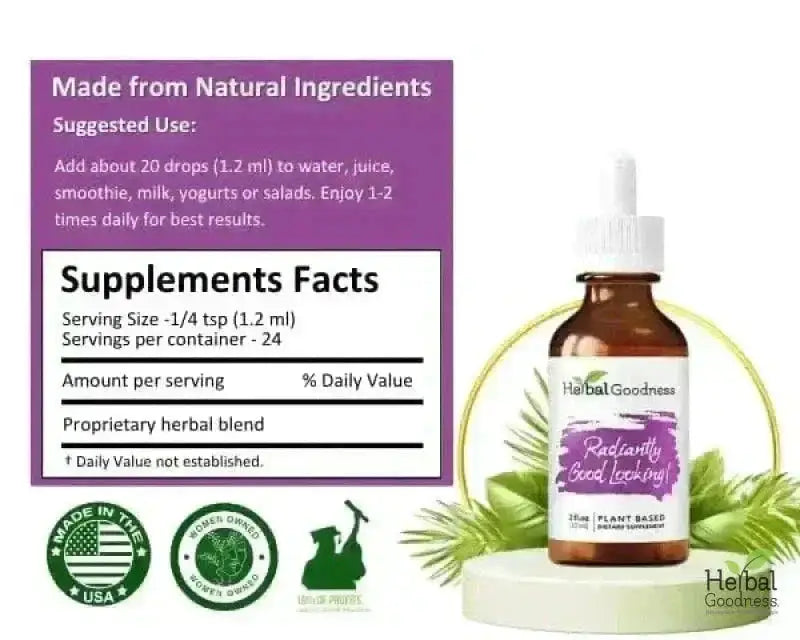 Radiantly Good Looking - 2fl.oz - Skin &amp; Anti-Aging Liquid Extract Herbal Goodness 