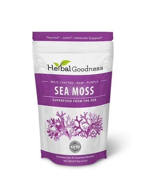 Raw Sea Moss - Bulk Herbs Gold & Purple St Lucia - Thyroid, Joint & Immune Support - Herbal Goodness Bulk Herb Herbal Goodness 8 oz Purple 