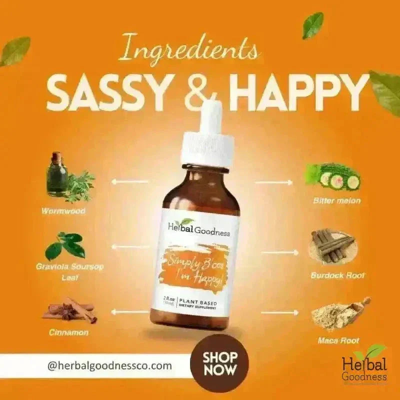 Simply Bcos Im Happy - 2fl.oz - Mood & Zen Liquid Extract Herbal Goodness 