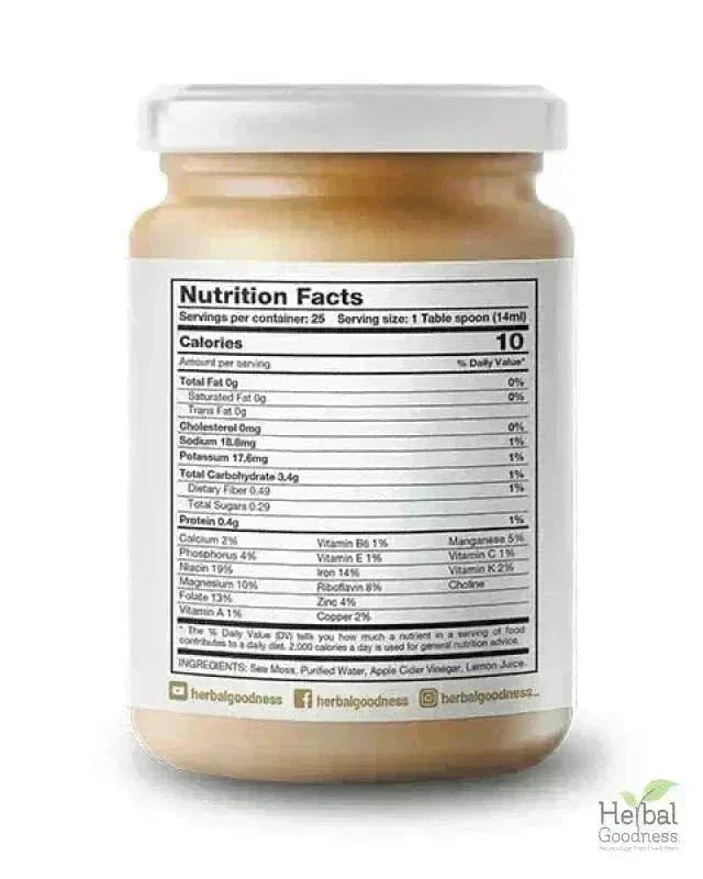 Sea Moss Gel 16 oz – Nutrient-Rich Superfood for Everyday Wellness Gels Herbal Goodness 