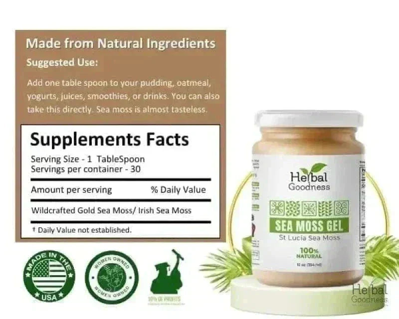 Sea Moss Gel 16 oz – Nutrient-Rich Superfood for Everyday Wellness Gels Herbal Goodness 